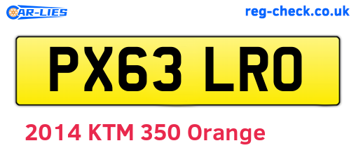 PX63LRO are the vehicle registration plates.