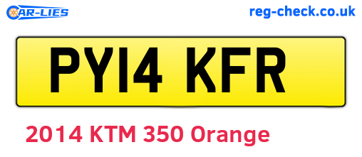 PY14KFR are the vehicle registration plates.