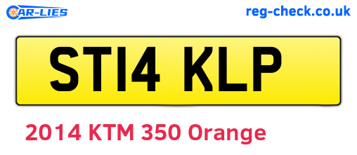 ST14KLP are the vehicle registration plates.