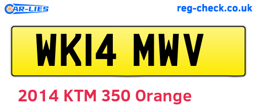 WK14MWV are the vehicle registration plates.