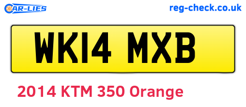 WK14MXB are the vehicle registration plates.