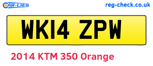 WK14ZPW are the vehicle registration plates.