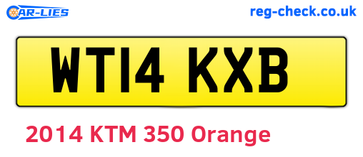 WT14KXB are the vehicle registration plates.
