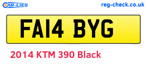FA14BYG are the vehicle registration plates.