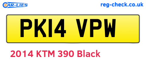 PK14VPW are the vehicle registration plates.