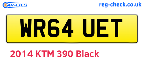 WR64UET are the vehicle registration plates.