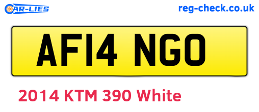 AF14NGO are the vehicle registration plates.