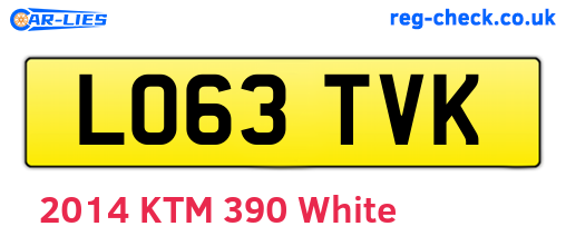 LO63TVK are the vehicle registration plates.