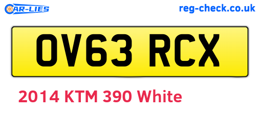 OV63RCX are the vehicle registration plates.