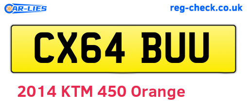 CX64BUU are the vehicle registration plates.
