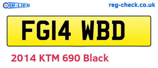 FG14WBD are the vehicle registration plates.