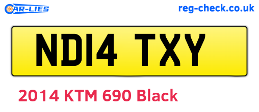 ND14TXY are the vehicle registration plates.