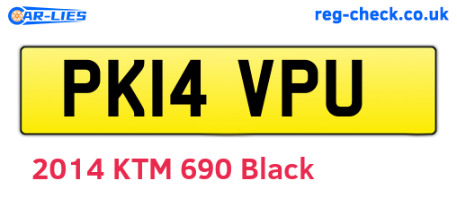 PK14VPU are the vehicle registration plates.