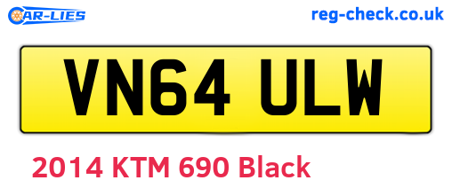 VN64ULW are the vehicle registration plates.