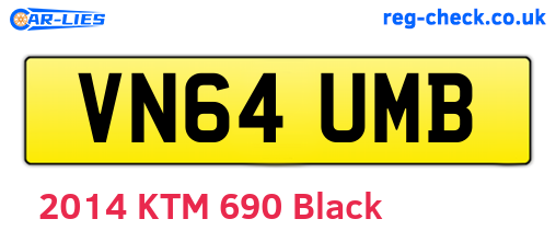 VN64UMB are the vehicle registration plates.