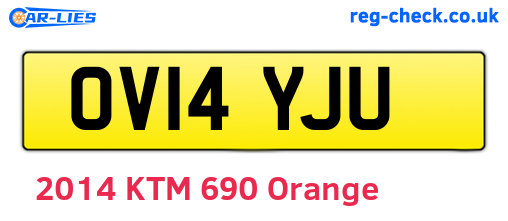 OV14YJU are the vehicle registration plates.