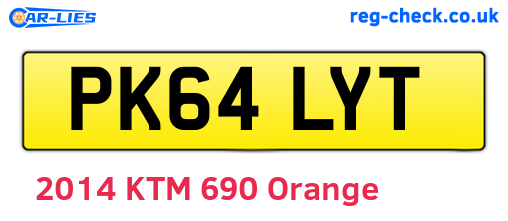 PK64LYT are the vehicle registration plates.