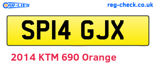 SP14GJX are the vehicle registration plates.