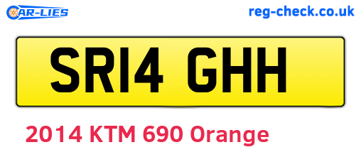 SR14GHH are the vehicle registration plates.
