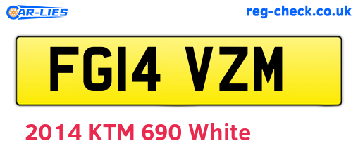 FG14VZM are the vehicle registration plates.