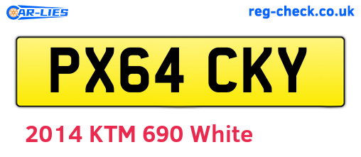 PX64CKY are the vehicle registration plates.