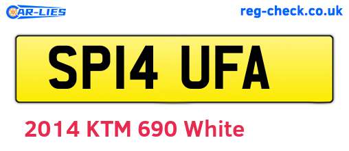 SP14UFA are the vehicle registration plates.