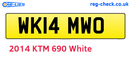 WK14MWO are the vehicle registration plates.