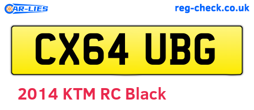 CX64UBG are the vehicle registration plates.