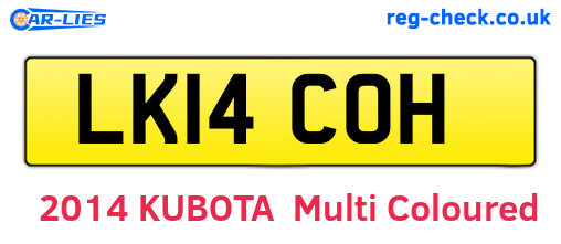 LK14COH are the vehicle registration plates.