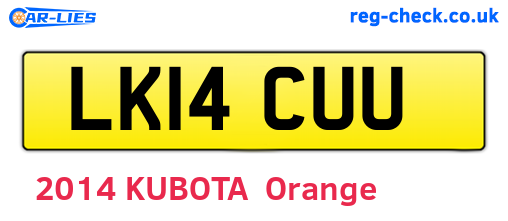 LK14CUU are the vehicle registration plates.