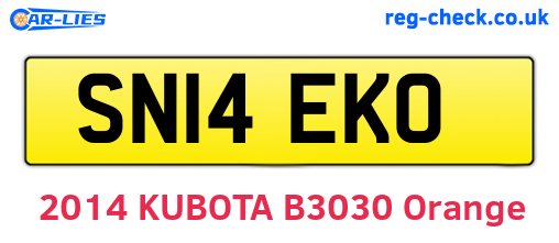 SN14EKO are the vehicle registration plates.