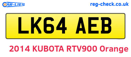 LK64AEB are the vehicle registration plates.