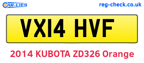 VX14HVF are the vehicle registration plates.