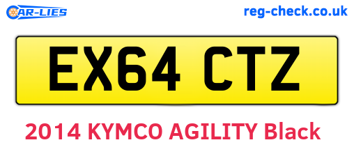 EX64CTZ are the vehicle registration plates.
