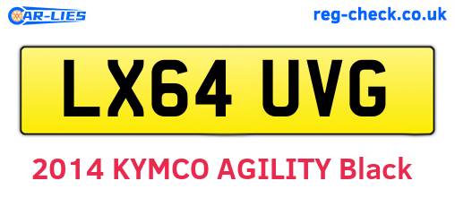 LX64UVG are the vehicle registration plates.