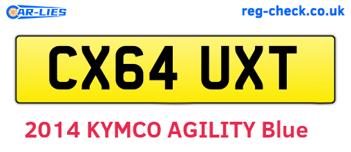 CX64UXT are the vehicle registration plates.