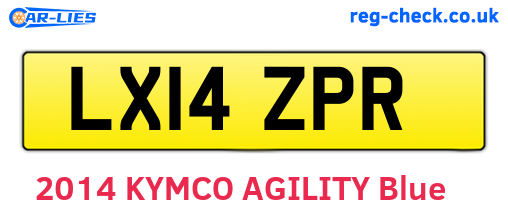 LX14ZPR are the vehicle registration plates.