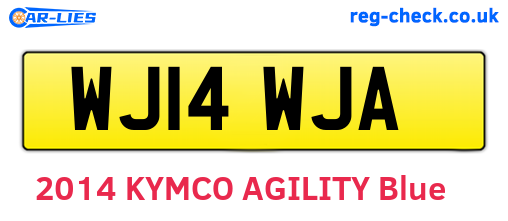 WJ14WJA are the vehicle registration plates.