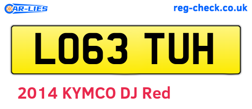 LO63TUH are the vehicle registration plates.