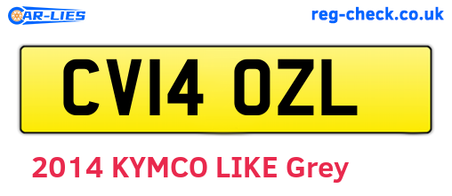 CV14OZL are the vehicle registration plates.