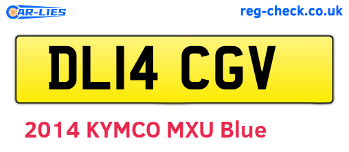 DL14CGV are the vehicle registration plates.