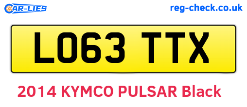 LO63TTX are the vehicle registration plates.