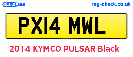 PX14MWL are the vehicle registration plates.
