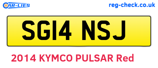 SG14NSJ are the vehicle registration plates.