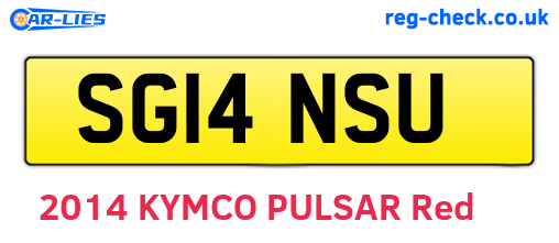 SG14NSU are the vehicle registration plates.