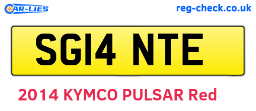 SG14NTE are the vehicle registration plates.