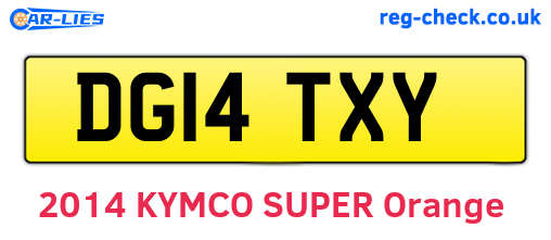 DG14TXY are the vehicle registration plates.