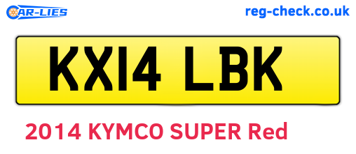 KX14LBK are the vehicle registration plates.