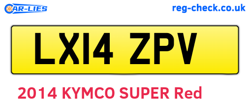 LX14ZPV are the vehicle registration plates.