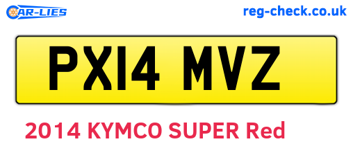 PX14MVZ are the vehicle registration plates.